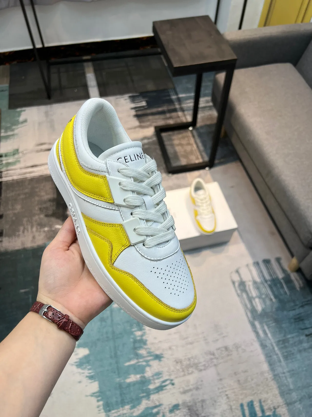 Celine CT-01 Zapatillas lifestyle amarillo y blanco 6