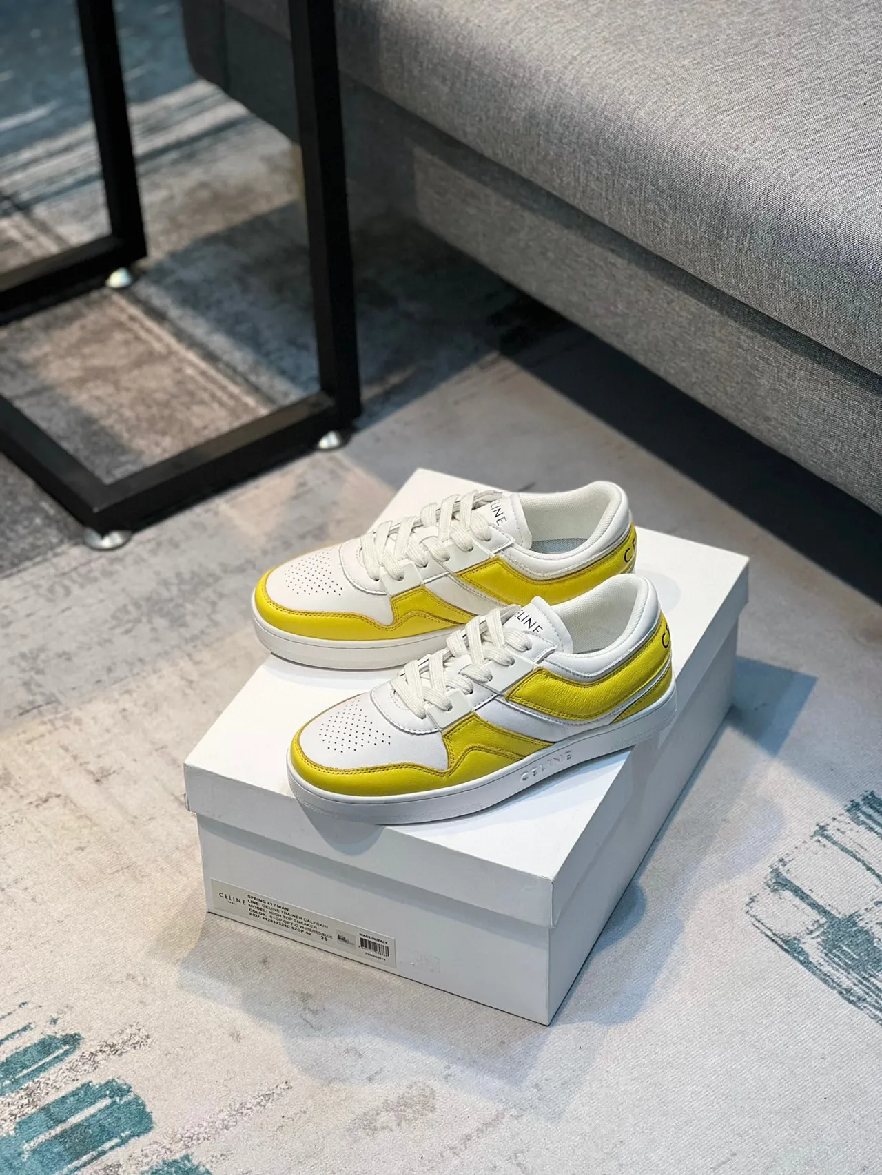 Celine CT-01 Zapatillas lifestyle amarillo y blanco 8