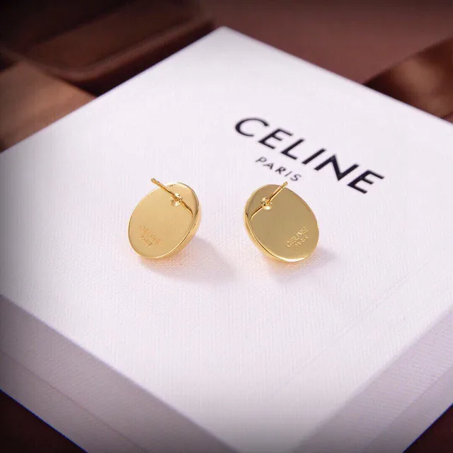 Celine Boucles d'Oreilles Perles Ovales Dorées 6