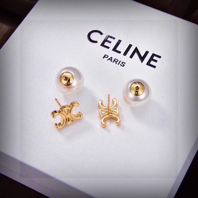 Celine Triomphe Pendientes de perlas con stud 4