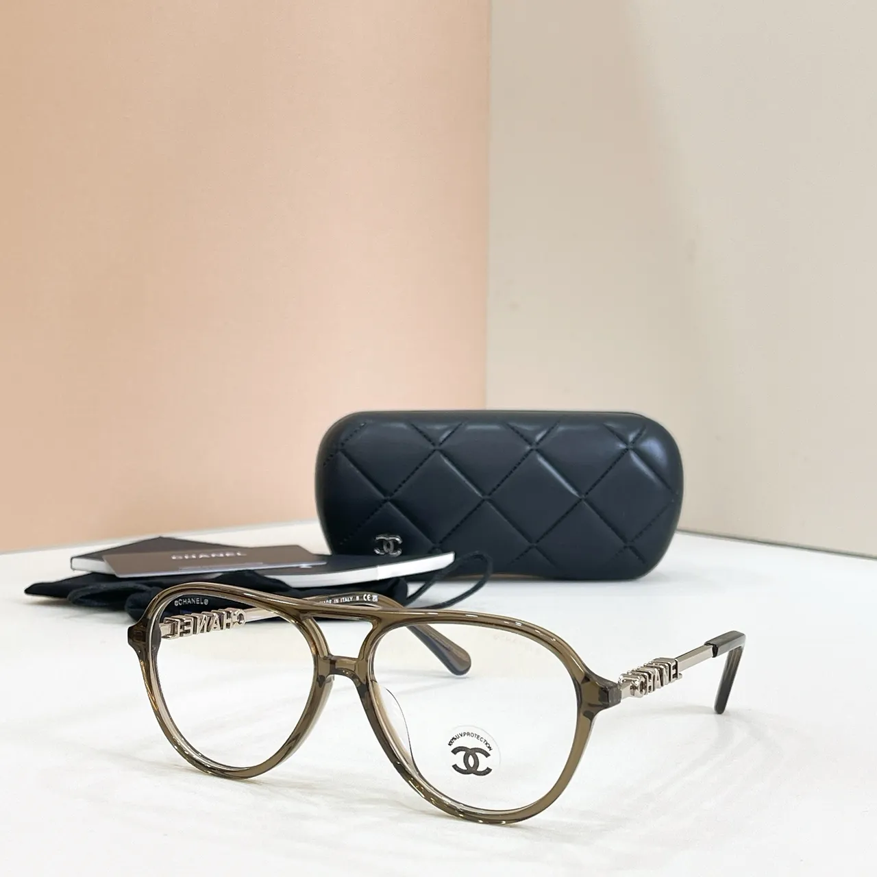 Chanel Aviator Noir Or Silhouette Double Pont Lunettes de Soleil 6
