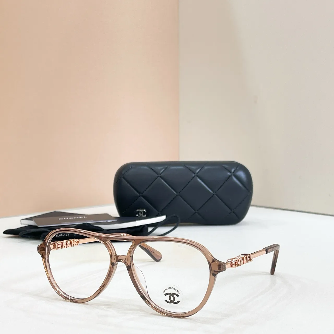 Chanel Aviator Noir Or Silhouette Double Pont Lunettes de Soleil 7