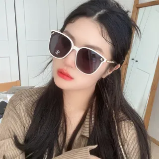 Chanel Cat-Eye Montura Blanca Lente Gradiente Marrón Gafas de sol