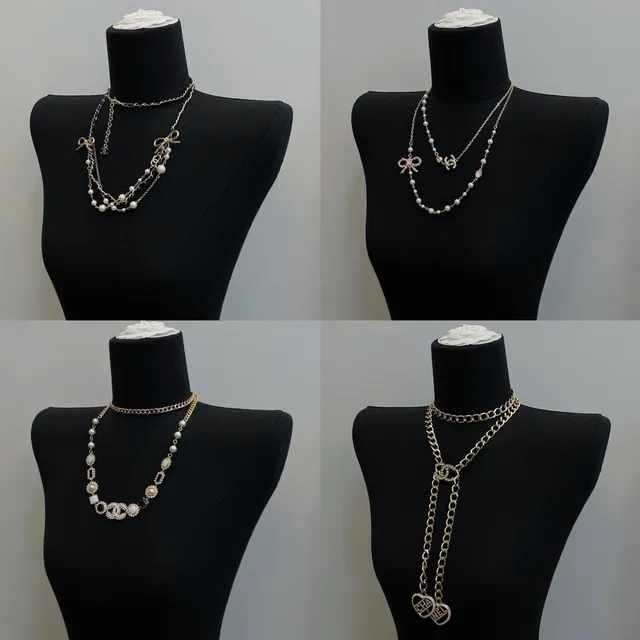Chanel Multi-Strand Pearl Necklace White Silver Necklace 6
