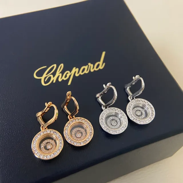 Chopard Happy Diamonds 旋转圆盘 Pavé 晶耳环 3