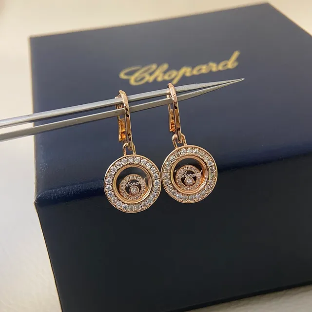 Chopard Happy Diamonds 旋转圆盘 Pavé 晶耳环 4