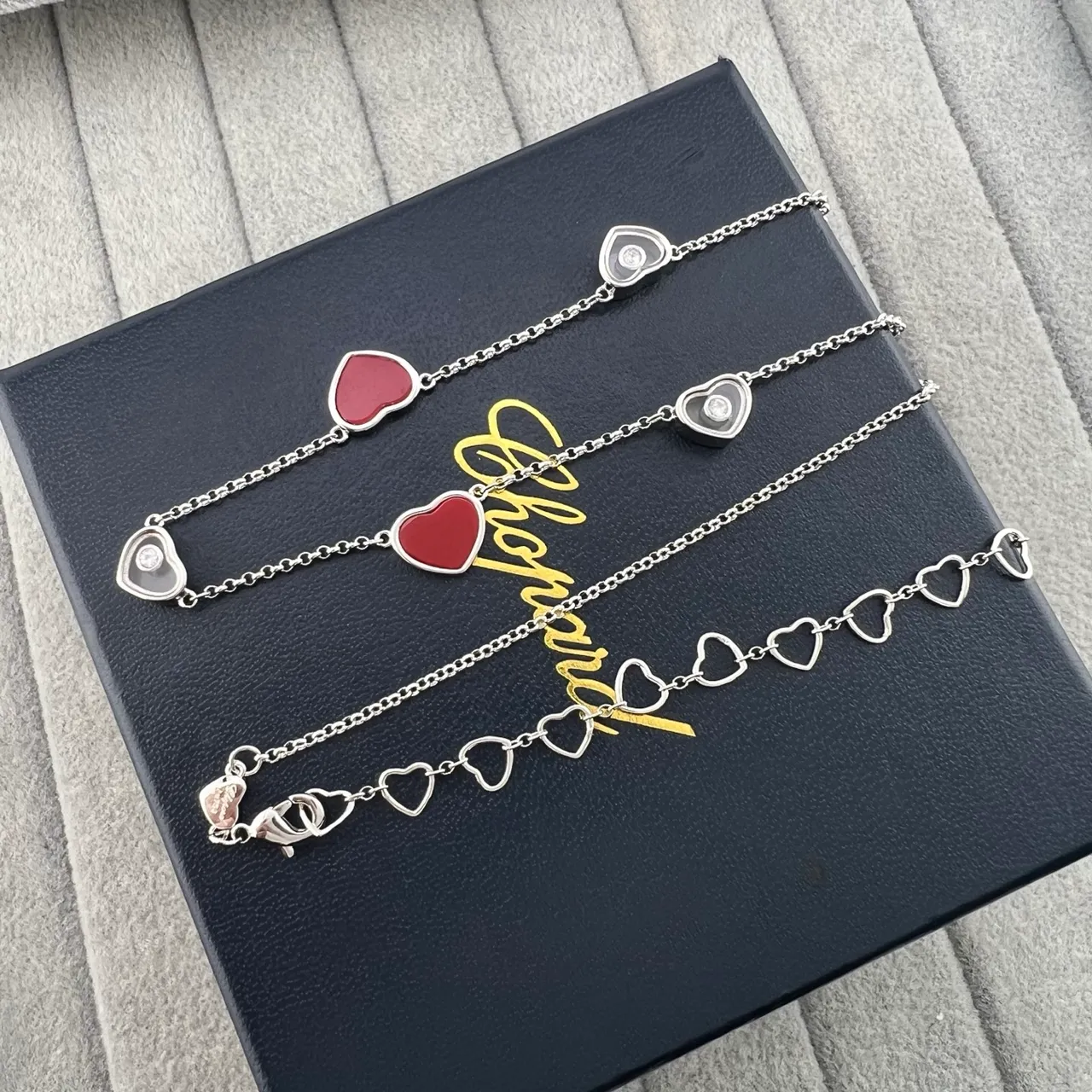 Chopard Happy Hearts Heart-Shaped Floating Charm Bracelets 5