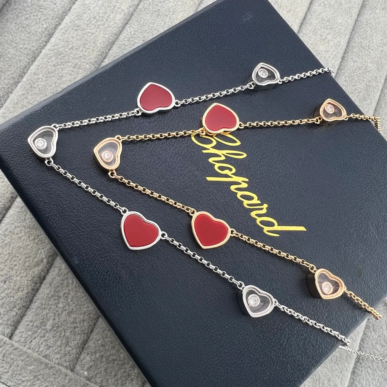 Chopard Happy Hearts Heart-Shaped Floating Charm Bracelets 7