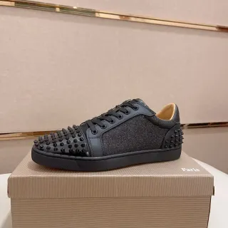 Christian Louboutin Spiked Glitter Low-Top Sneaker