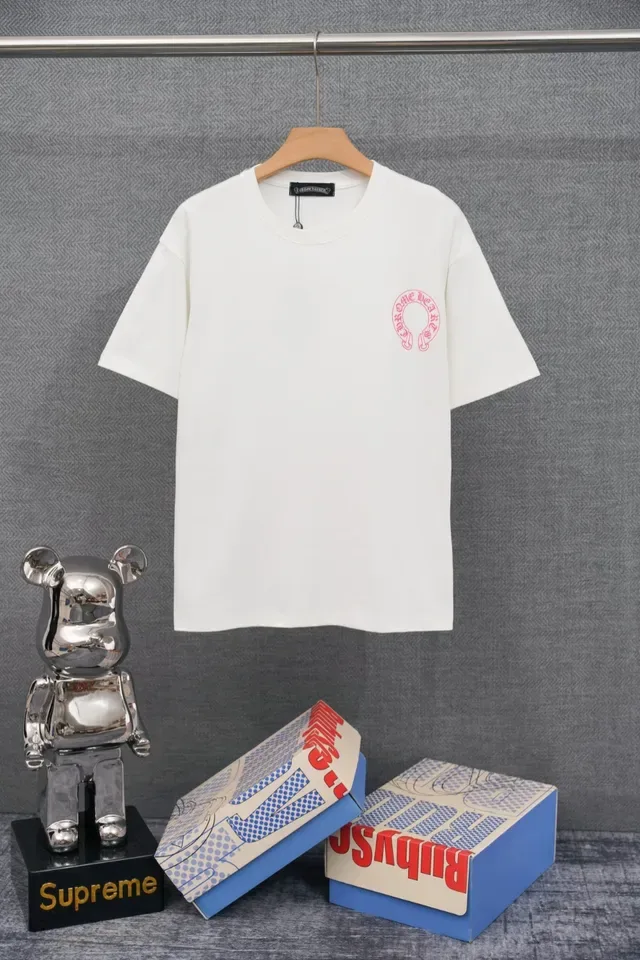 تي شيرت أوفرسايز بشعار دائري Chrome Hearts 2