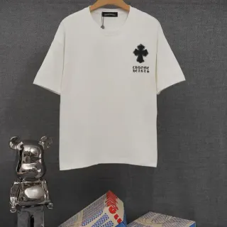Chrome Hearts क्रॉस ग्राफिक प्रिंट सफ़ेद टी-शर्ट