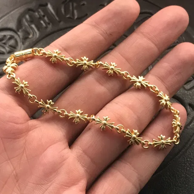 Chrome Hearts Cross Link Gold-Tone Chain Bracelet 2