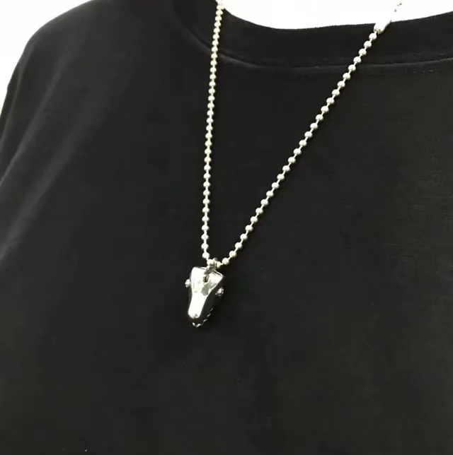 Chrome Hearts Pendentif Couronne Cheval Chaîne boule argentée Collier 2