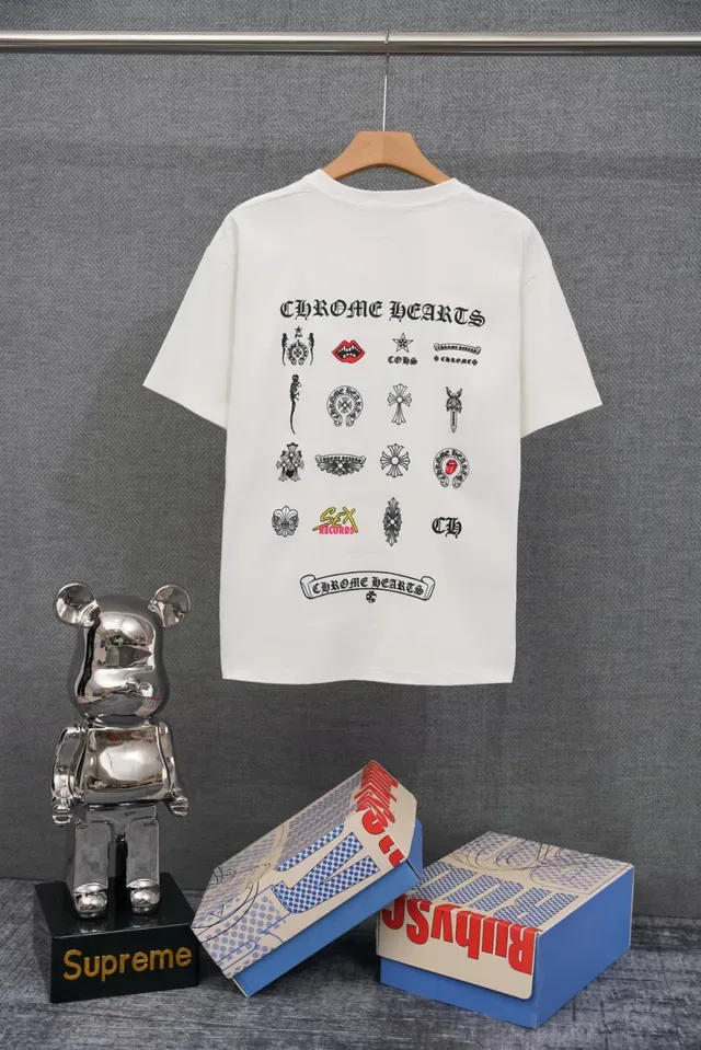 T-shirt noir Chrome Hearts logo croix brodé 2