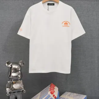 Chrome Hearts कढ़ाई लोगो सफेद टी-शर्ट