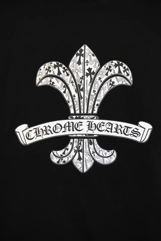 Chrome Hearts ফ্লুর-ডি-লিস এমব্রয়ডারি করা কালো টি-শার্ট 5