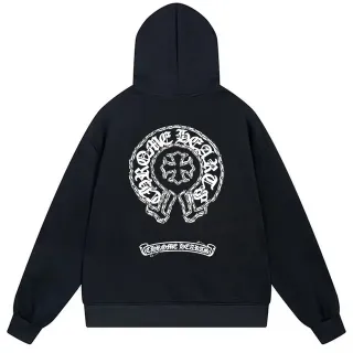 Chrome Hearts Graphic Print Black Zip-Up Hoodie