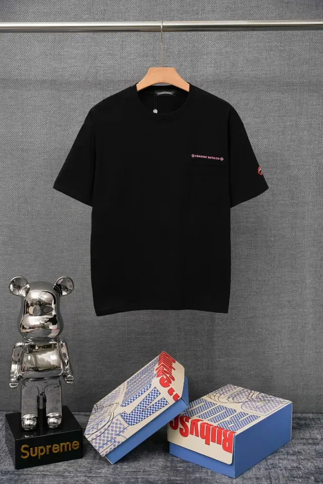 T-shirt Chrome Hearts Pocket Tee col rond blanc et rouge 3