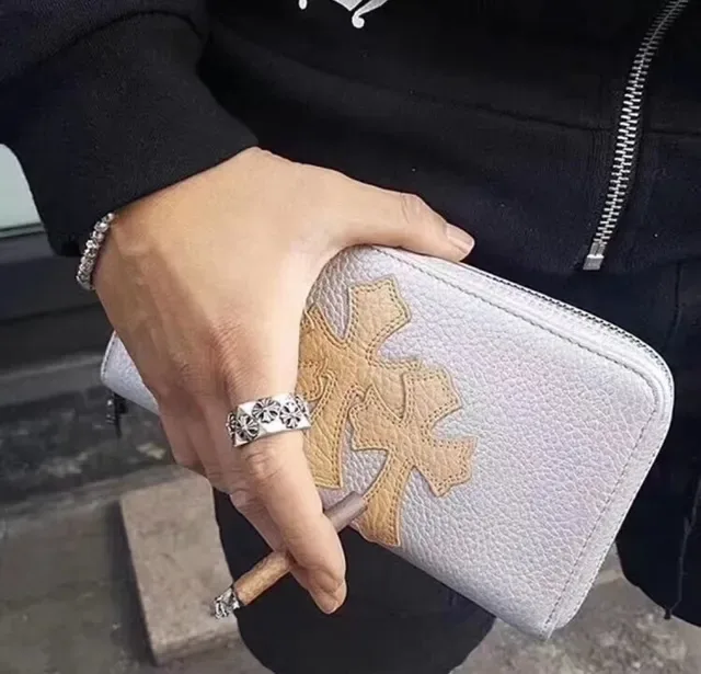 Chrome Hearts Silver Black Hexagonal Band Raised Floral Cross Motifs Ring 2