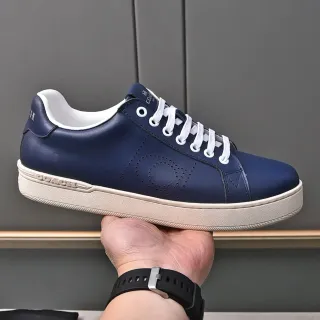 Coach Navy Leather Perforated Logo Lifestyle Sneakers