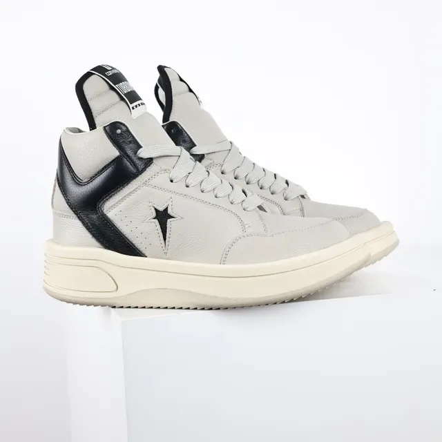 Converse Beige Black High-Top Leather Upper Lifestyle Sneakers 3