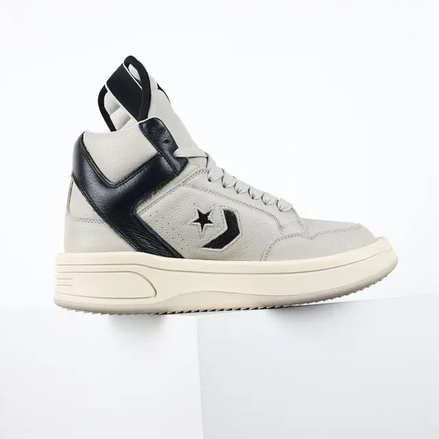 Converse Beige Black High-Top Leather Upper Lifestyle Sneakers 7