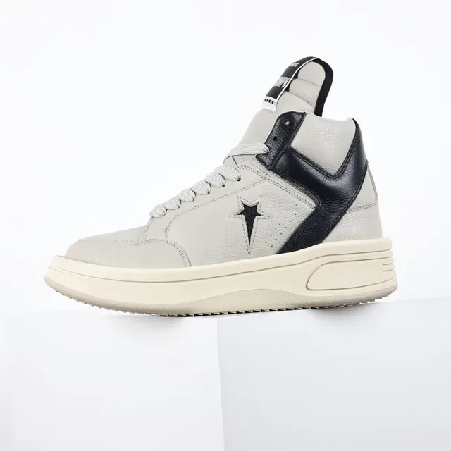 Converse Beige Black High-Top Leather Upper Lifestyle Sneakers 9