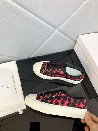Dior B23 Leopard-Print Black and Red Lifestyle Sneakers 3
