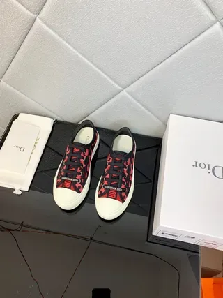 Dior B23 Leopard-Print Black and Red Lifestyle Sneakers 5