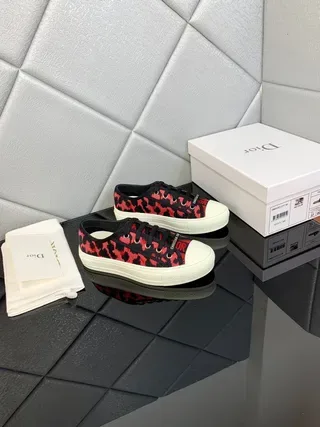 Dior B23 Leopard-Print Black and Red Lifestyle Sneakers 9
