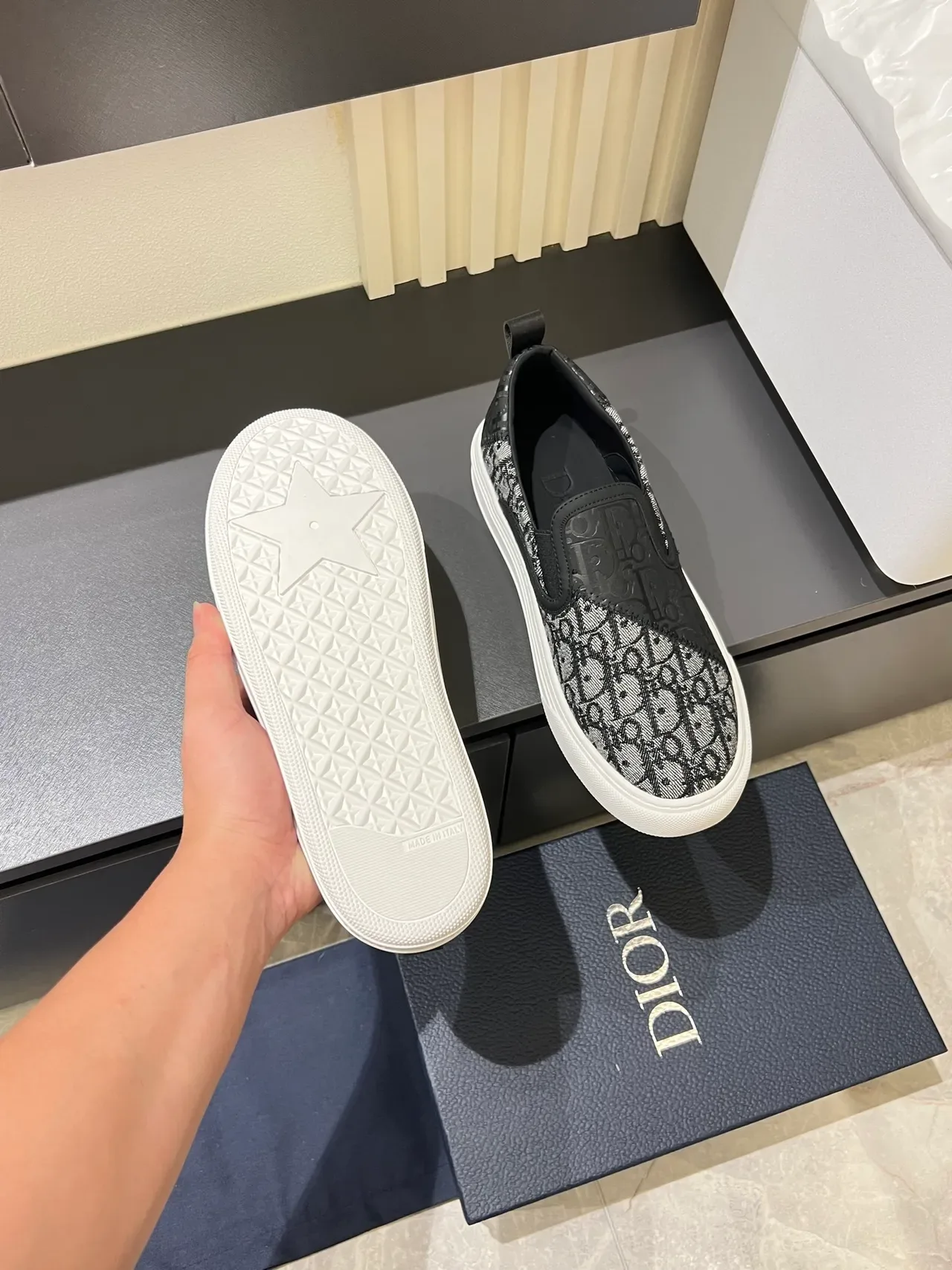 Dior B23 মোনোগ্রাম স্লিপ-অন লাইফস্টাইল স্নিকার্স 3