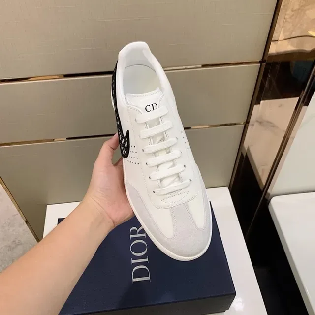 Dior B23 White and Black Monogram Overlay Lifestyle Sneakers 4