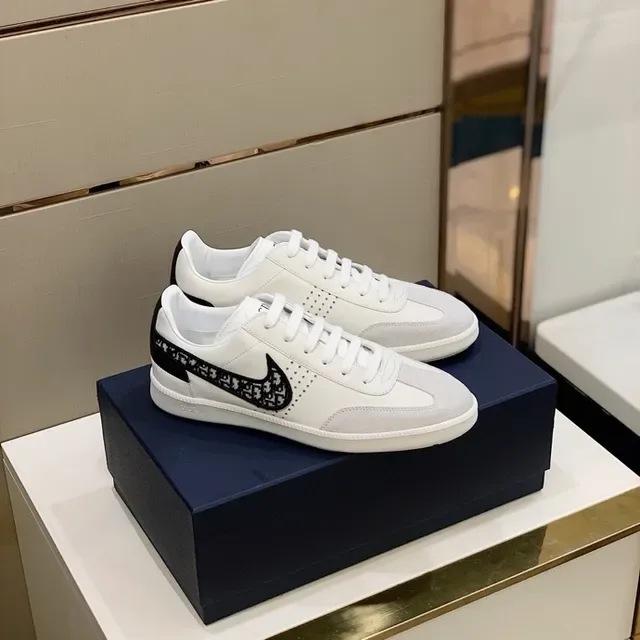 Dior B23 White and Black Monogram Overlay Lifestyle Sneakers 7