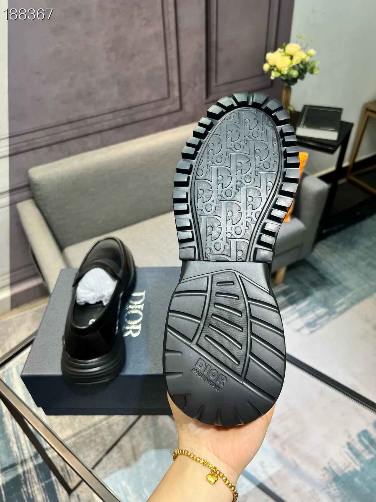 Dior B27 Black Leather Strap Loafers 3
