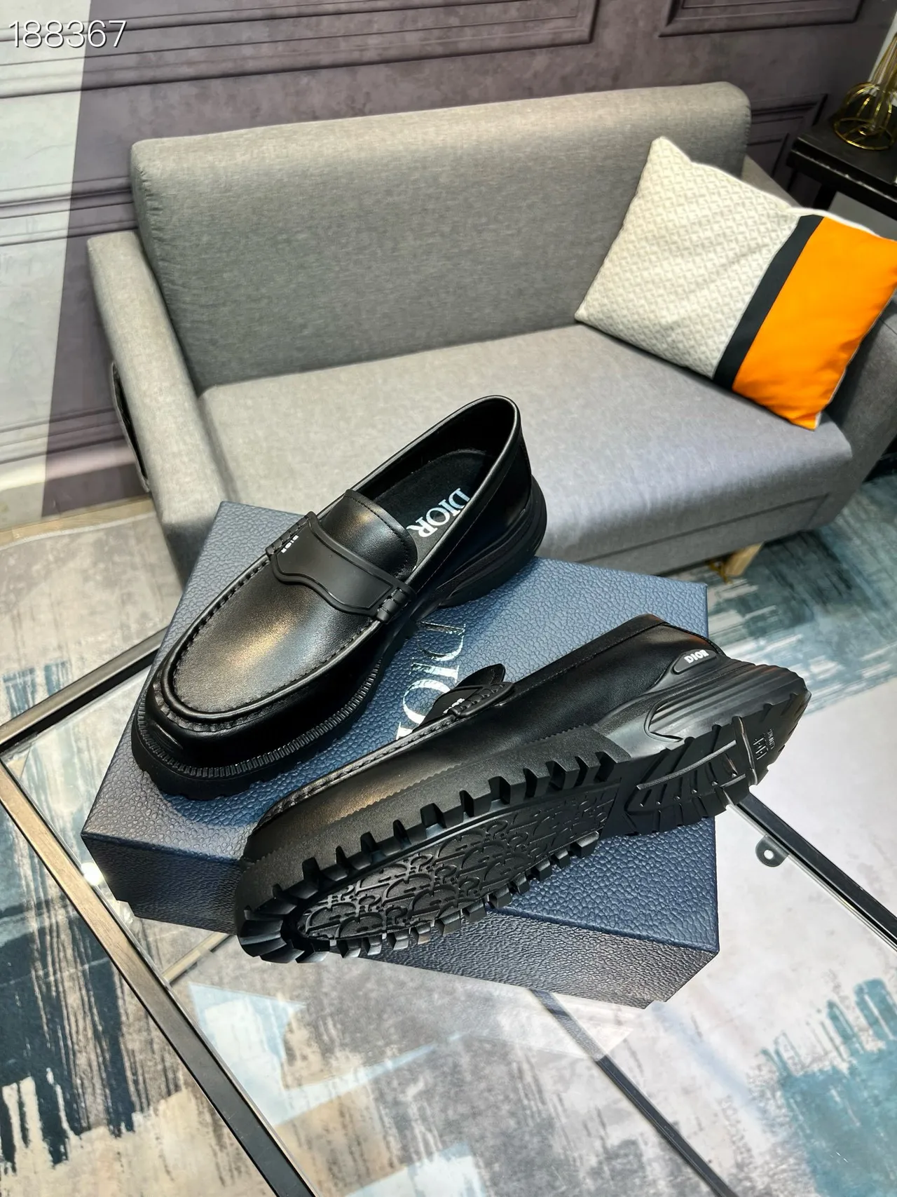 Dior B27 Black Leather Strap Loafers 8
