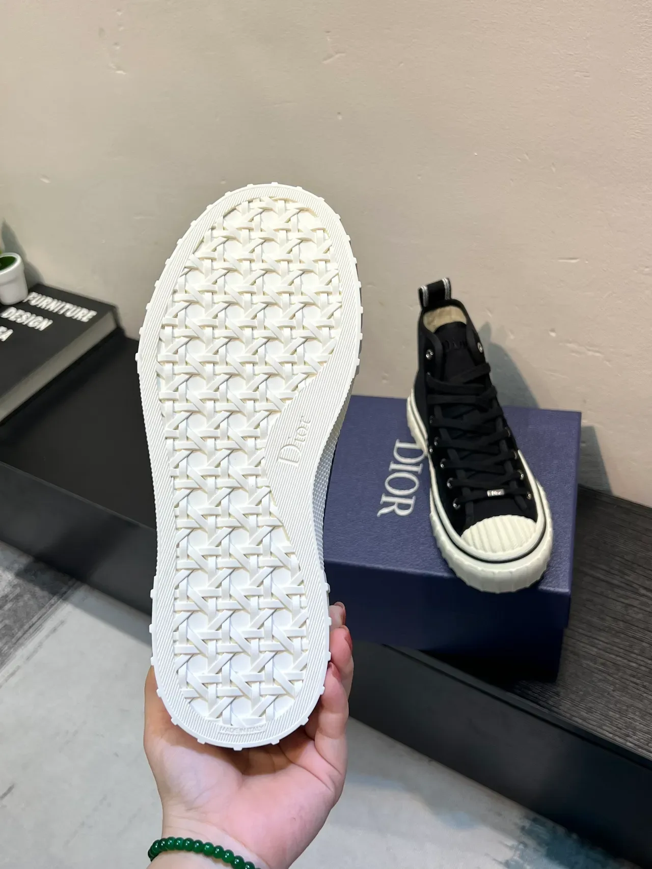 Dior B27 Monogrammed Canvas High-Top Lifestyle Sneakers 9