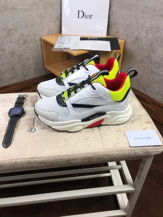 Dior B27 White Yellow Sole Mesh Upper Chunky Sneakers 9