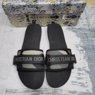 Dior أسود بيج حزام منسوج مطبوع بالشعار نطاق