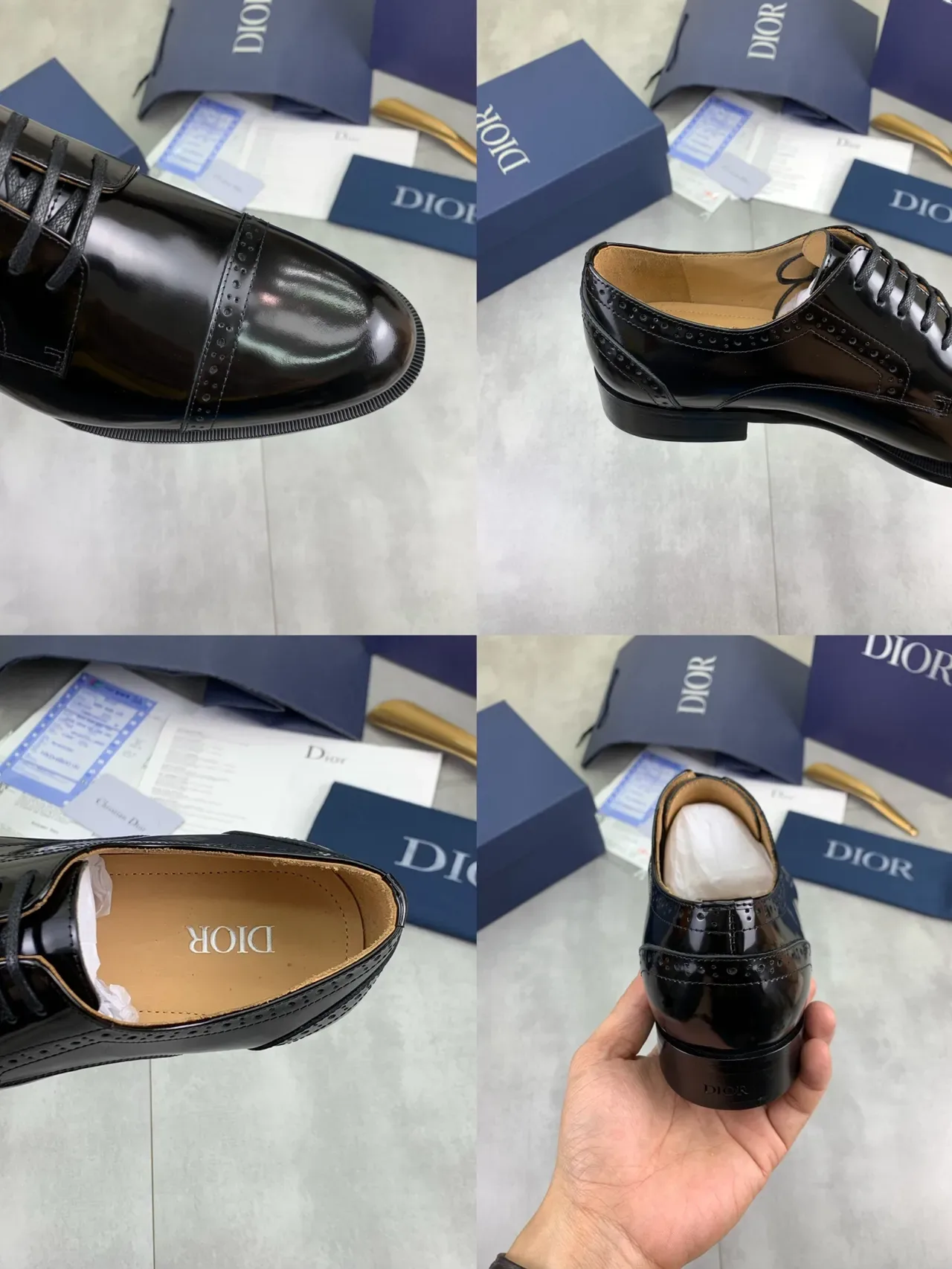Dior Chaussures Oxford Brogue à Cap-Toe Noir 2
