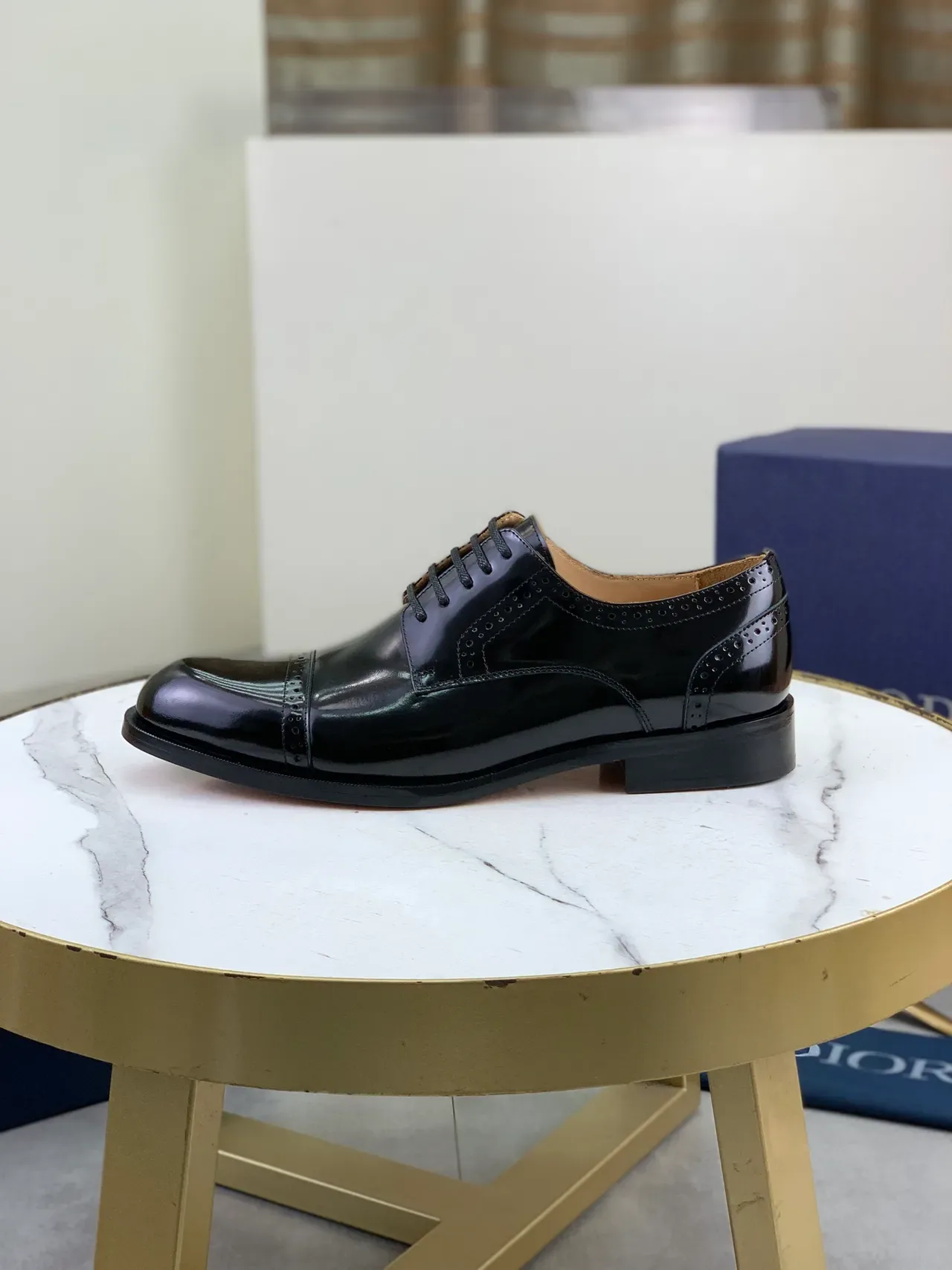 Dior Chaussures Oxford Brogue à Cap-Toe Noir 6