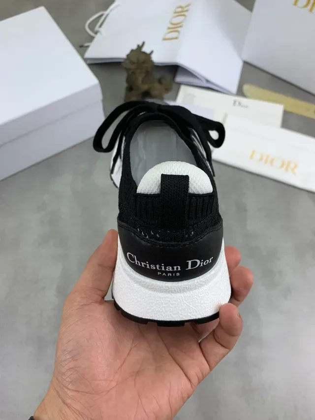 Dior Black White Knit Upper Sock-Fit Collar Lifestyle Sneakers 3
