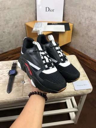 Dior Black White Sole Mesh And Synthetic Overlay Chunky Sneakers 4