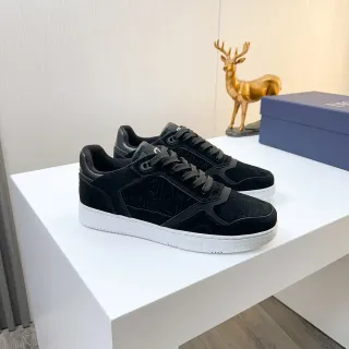 Dior 黑白麂皮和皮革鞋面压纹字母图案生活方式运动鞋