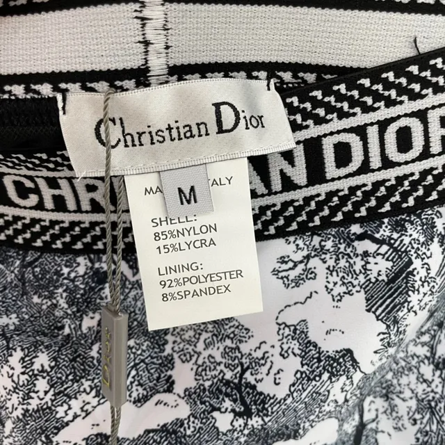 Dior Noir Blanc Toile De Jouy impression Cross-Back Straps sous-vêtements 4