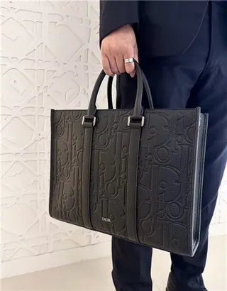 Dior Book Tote sac tote Beige et Navy Oblique Monogram 11