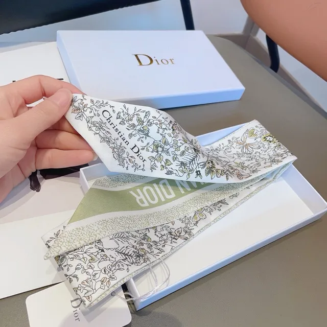 Dior Floral Butterfly Print Silk Scarf 4