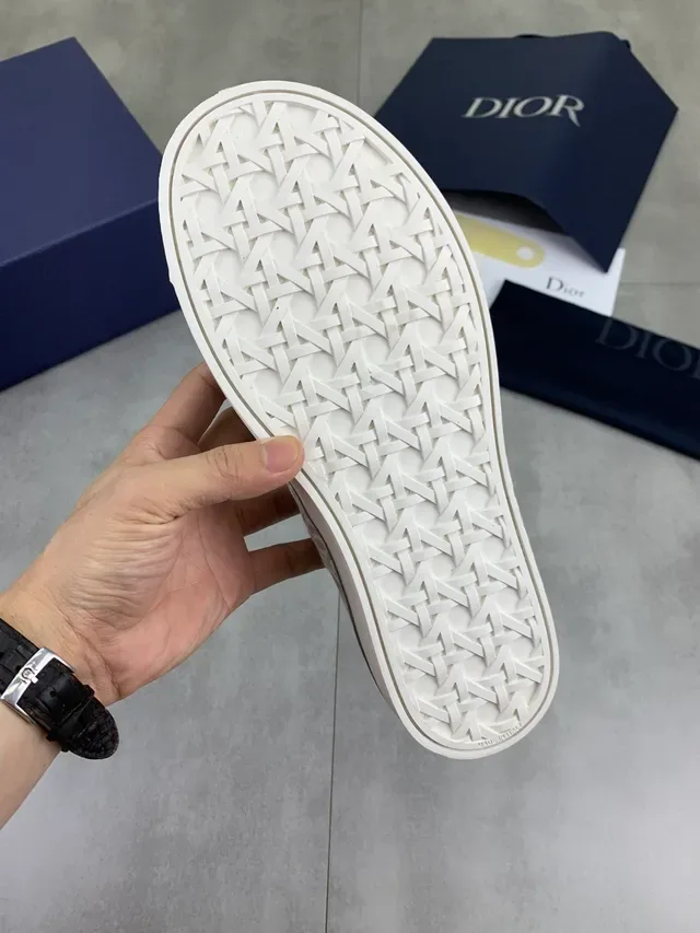 Dior ধূসর সাদা মোনোগ্রামড ক্যানভাস লো-টপ লেস-আপ লাইফস্টাইল স্নিকার 2