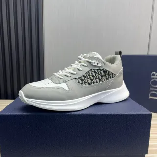 Dior 灰白 Monogram 侧边面板 镂空鞋头 休闲运动鞋