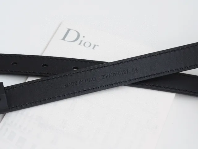 Dior Logo Buckle حزام جلد أسود 3