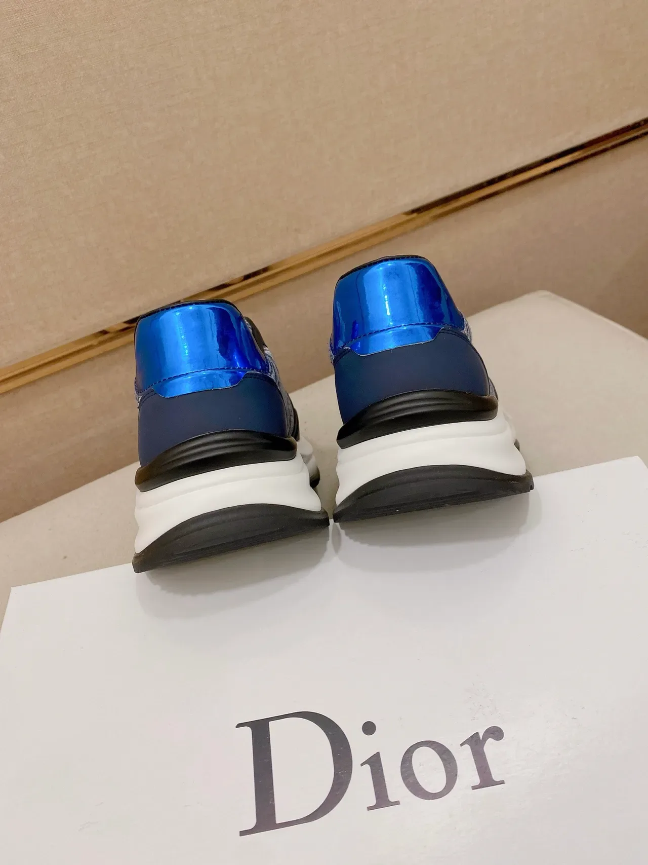 Dior Navy Blue Oblique Jacquard Upper Sculpted White Midsole Lifestyle Sneakers 8